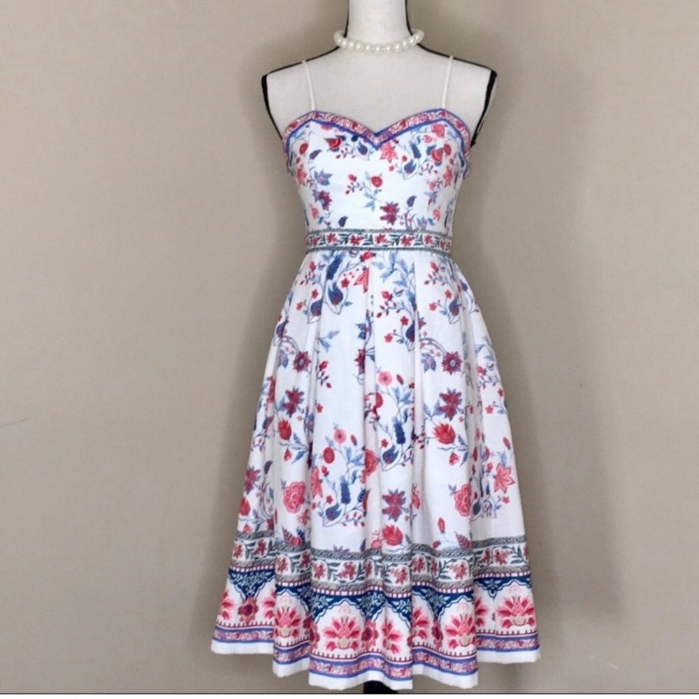 Anthropologie Champagne & Strawberry Cream Dress S